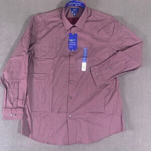 Apt.9 Shirt Men's Extra Large 17-17.5 34/35 Burgundy Premier Flex Slim Fit New